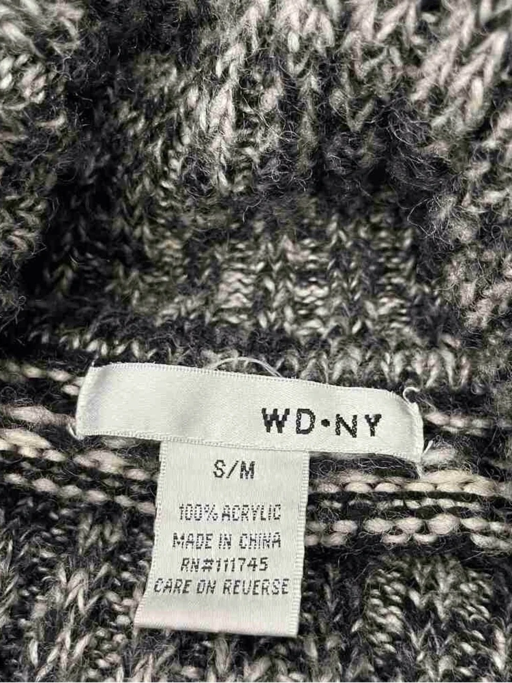 WD.NY Black and Gray Marled Knit Shrug